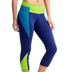 Athleta High Rise Chaturanga Color Block Crop Leggings